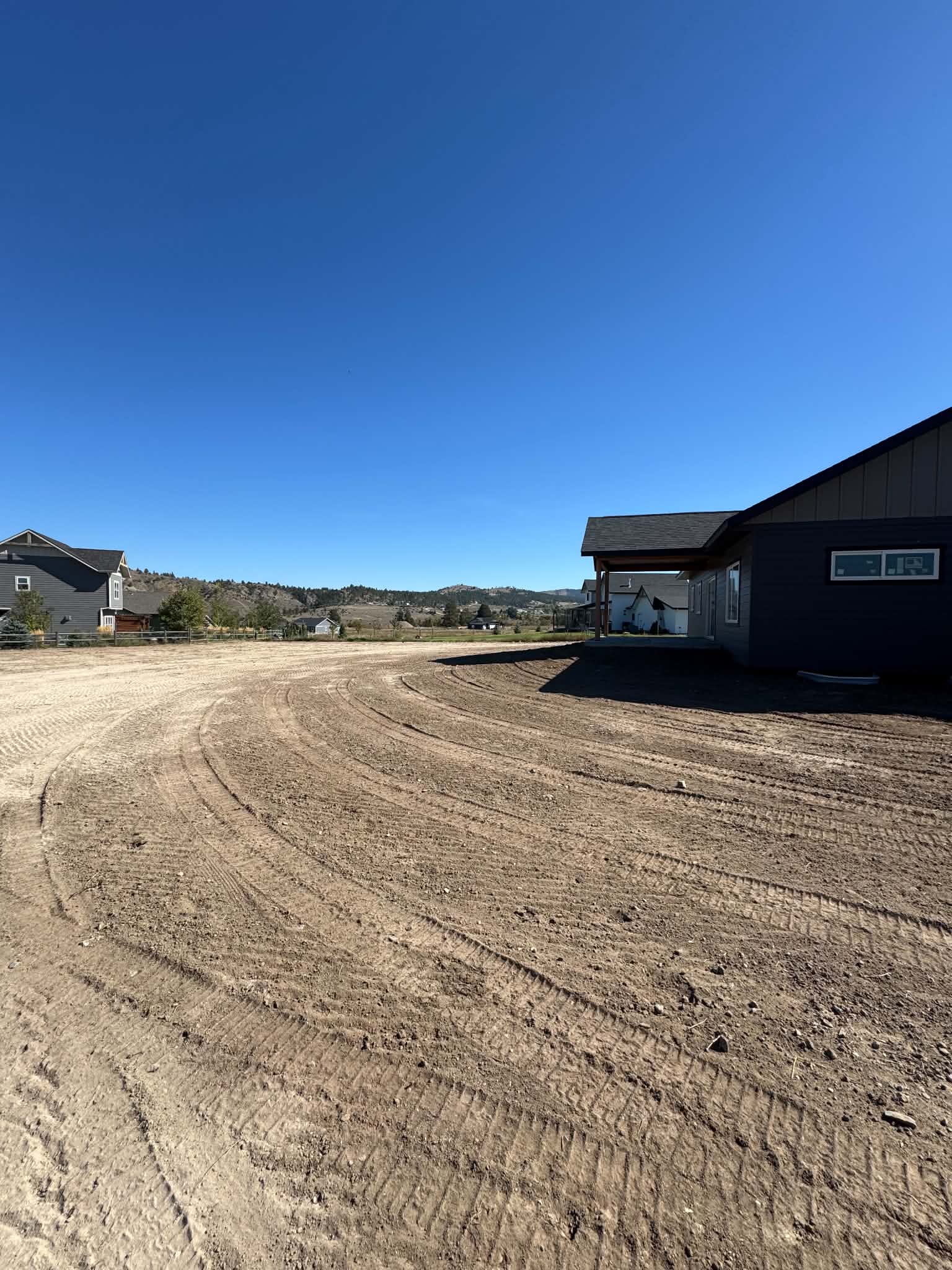Grading and leveling finished site